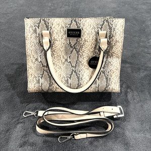 Guess Snakeskin Handbag with Handles and Shoulder Strap